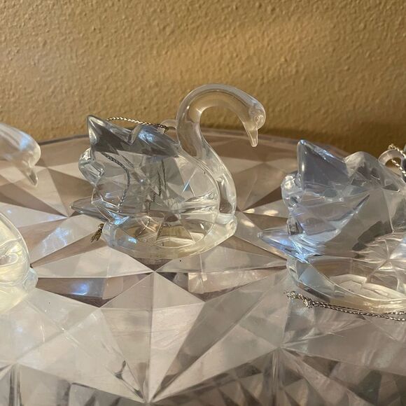 3 Lucite Swan Ornaments - Picture 3 of 14